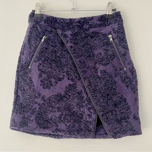 Urban Outfitters Purple Brocade Zip Mini Skirt